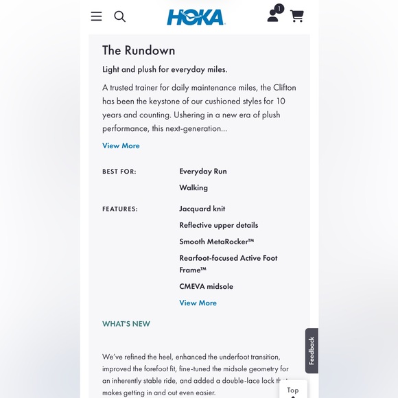 Hoka Clifton 10, Cosmic Grey / Stardust (light grey / silver), size 7.5 - Picture 15 of 16